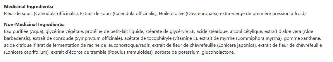 Crème au souci et vitamine E