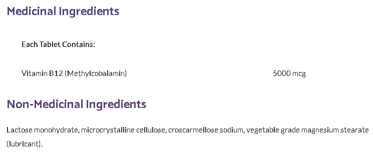 B12 Methylcobalamin · 5000 mcg