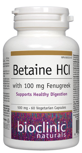 Betaine HCI avec 100 mg Fenugrec